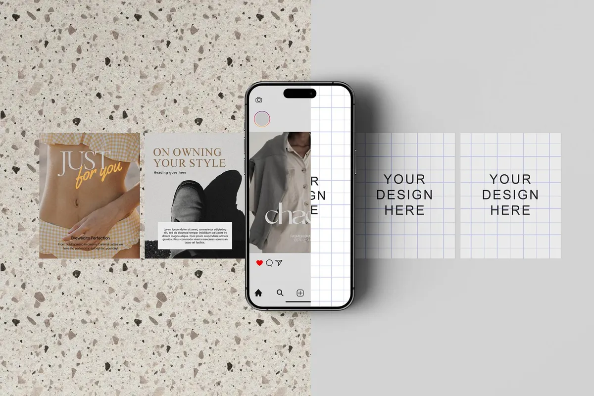 iPhone Screen & Instagram Post Mockups