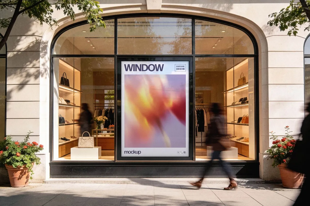 Storefront Window Poster Mockup