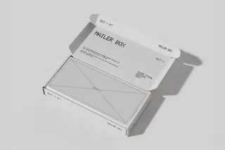 Isometric View Opened Mailer Box Mockup