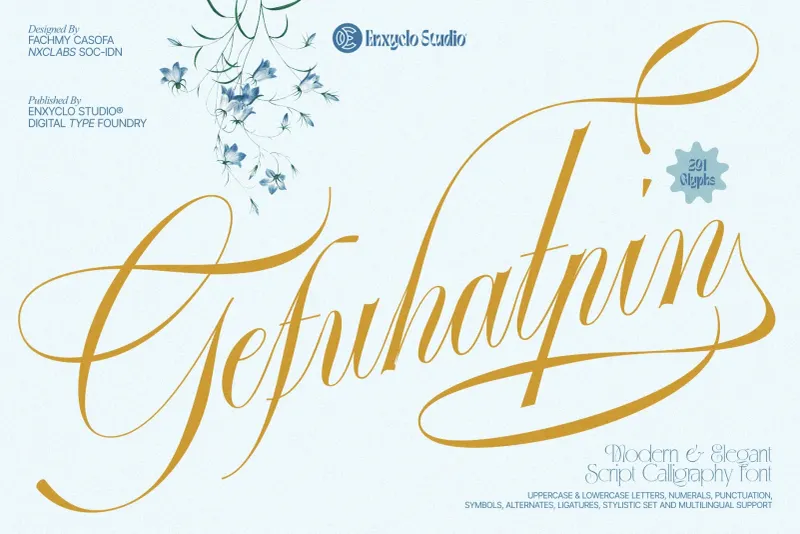 GEFUHATPIN — Elegant Calligraphy Font