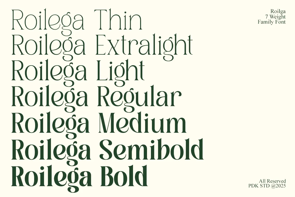 Roilega - Elegant Luxury Serif Family Font