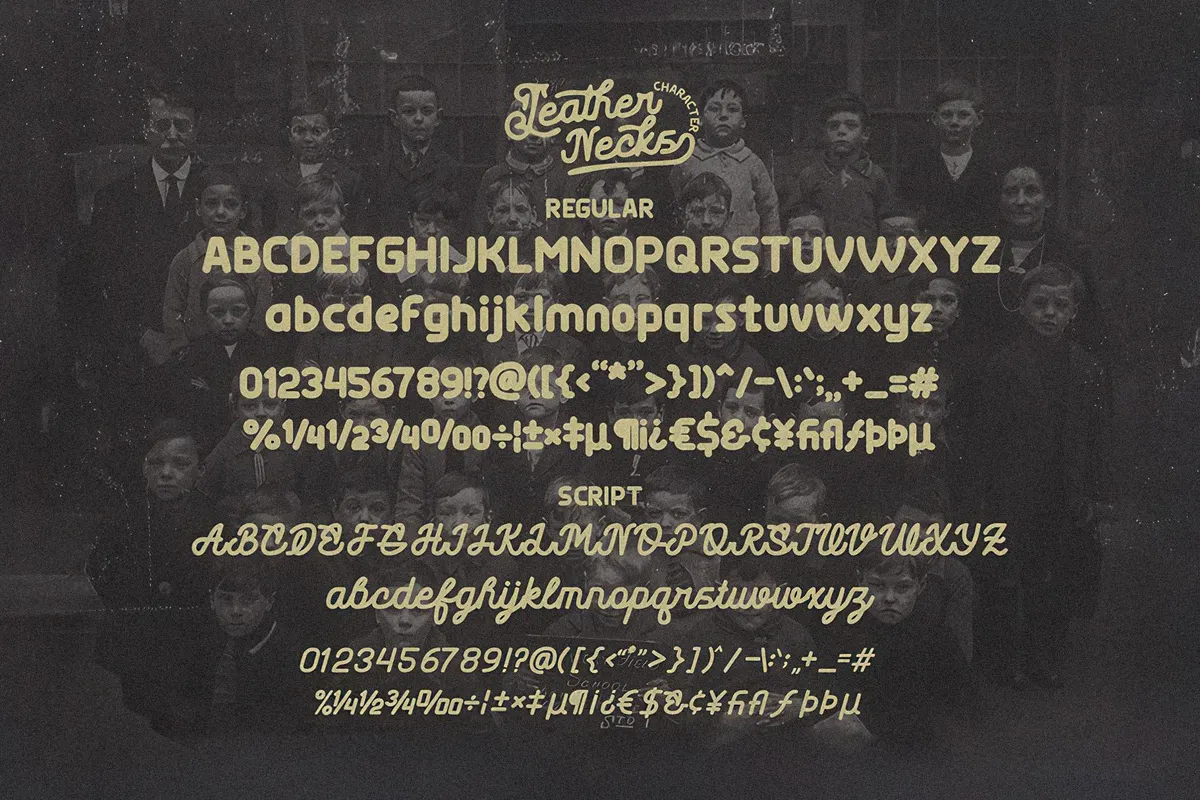 Leather Necks - Vintage Font Duo