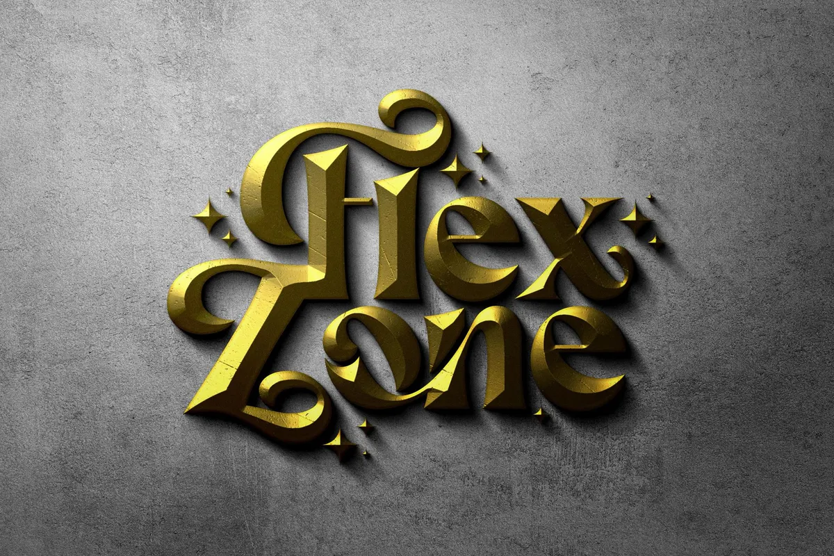 Golden Concrete Text & Logo Mockup