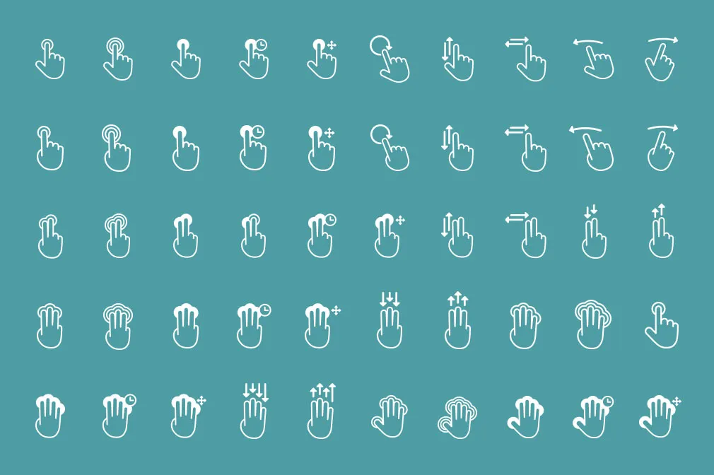 100+ Touch Gestures Icons