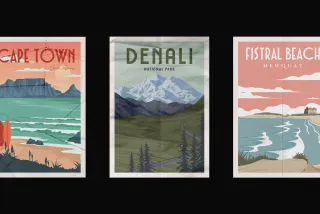 Vintage Creased A4 Posters Mockup