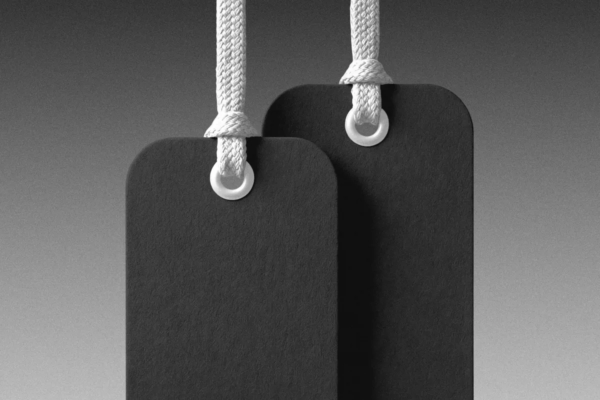 Clothing Tag Mockup with Rope String