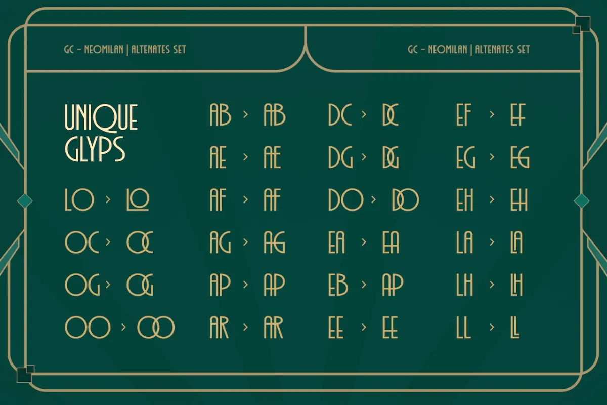 GC Neomilan - Neo Art Deco Typeface
