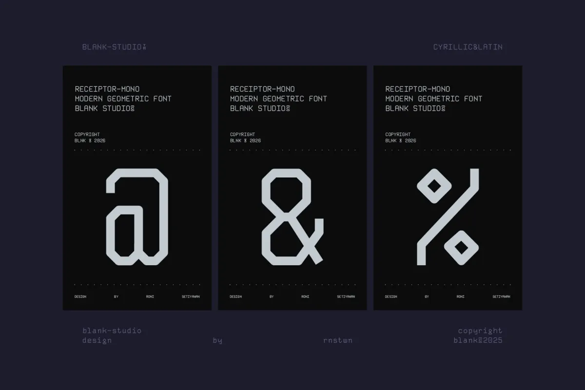 Receiptor Mono - Geometric Monospace Display Font