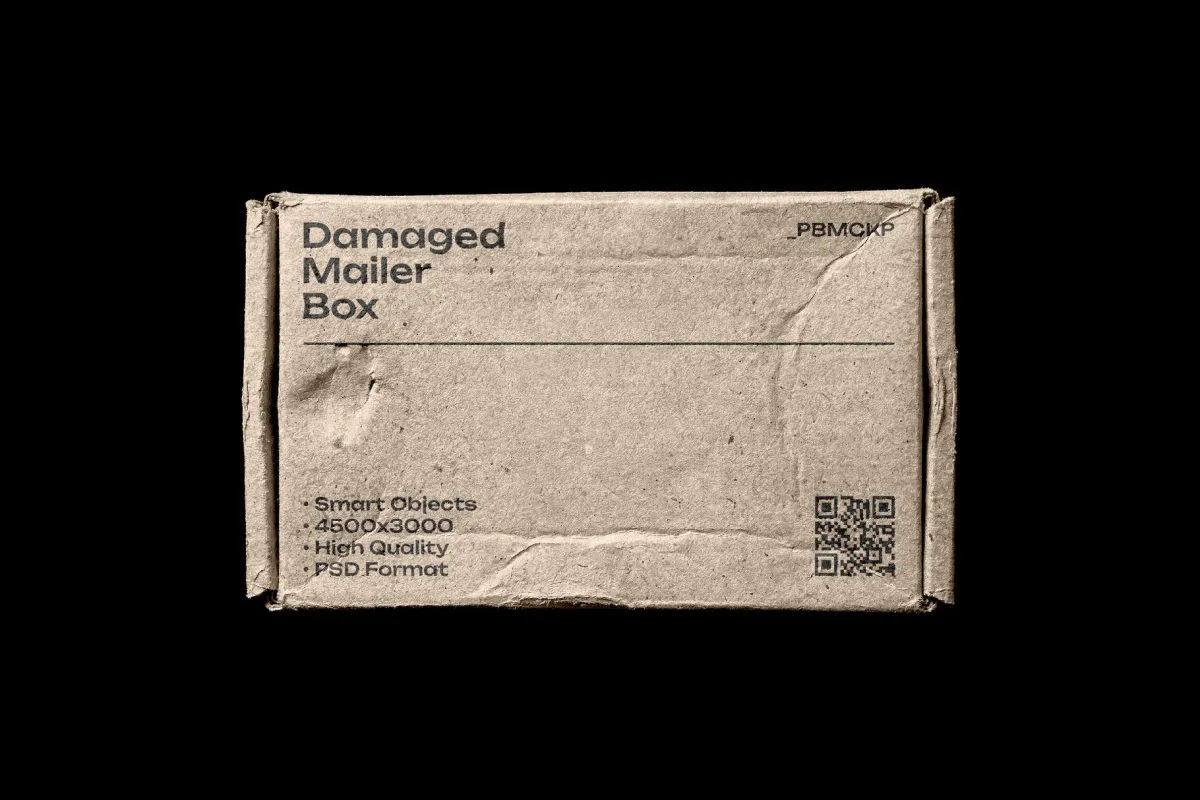 Damaged Mailing Box Mockup