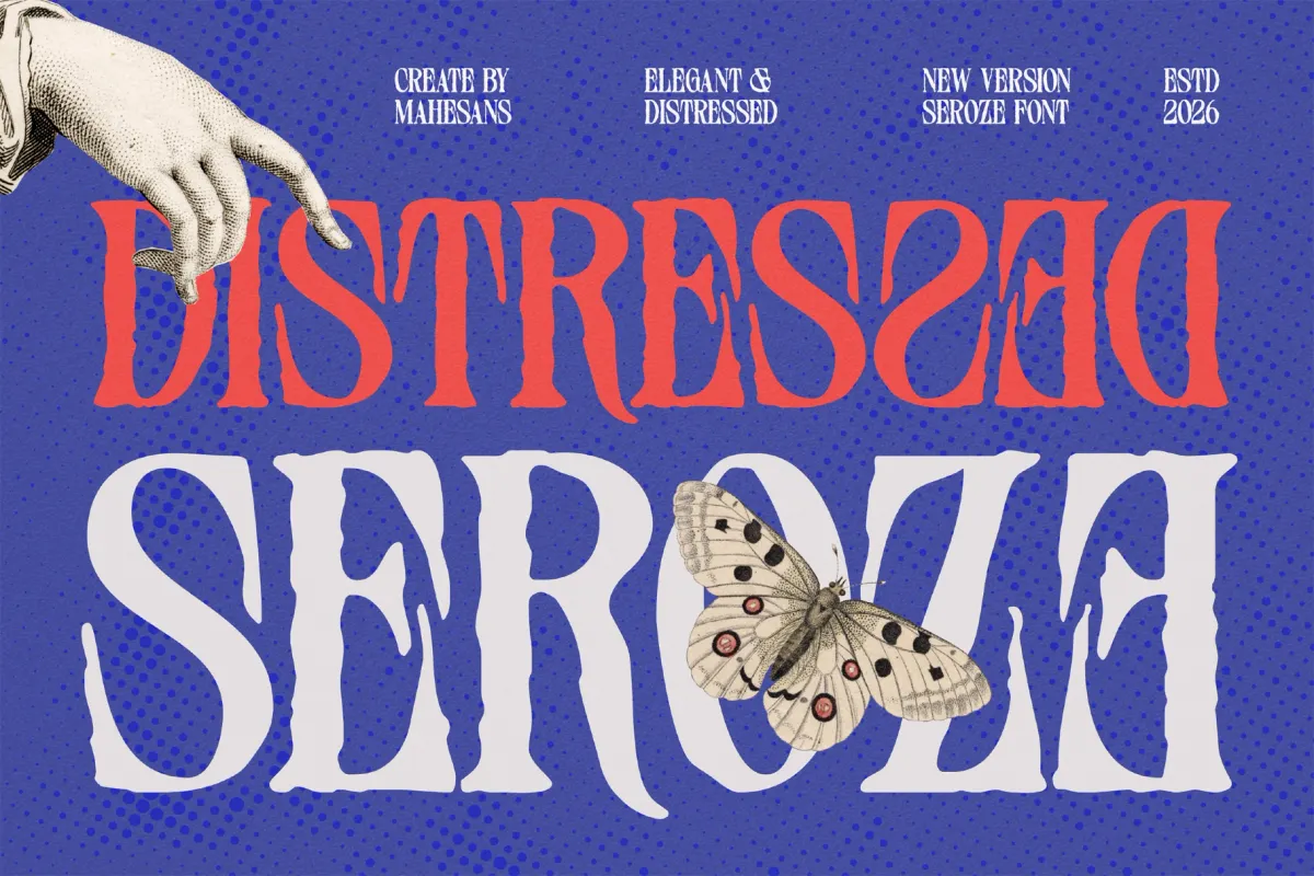 Distressed Seroze – Rough Display Serif Font