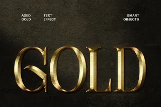 Aged Gold Text Effect