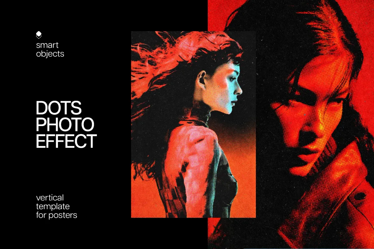 Halftone Poster Photo Effect