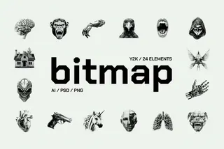 Y2K Dithering Bitmap Elements