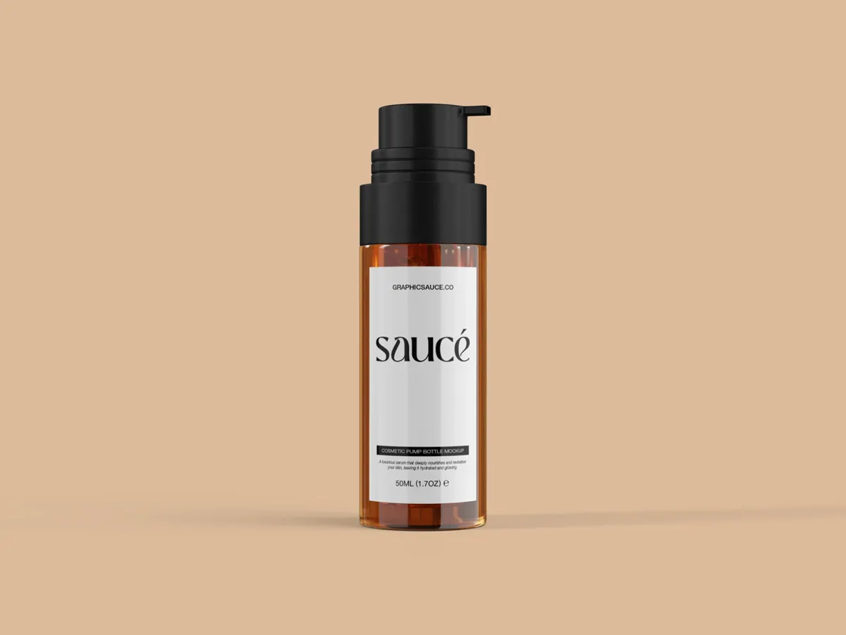 Serum Pump Bottle Mockup Front View