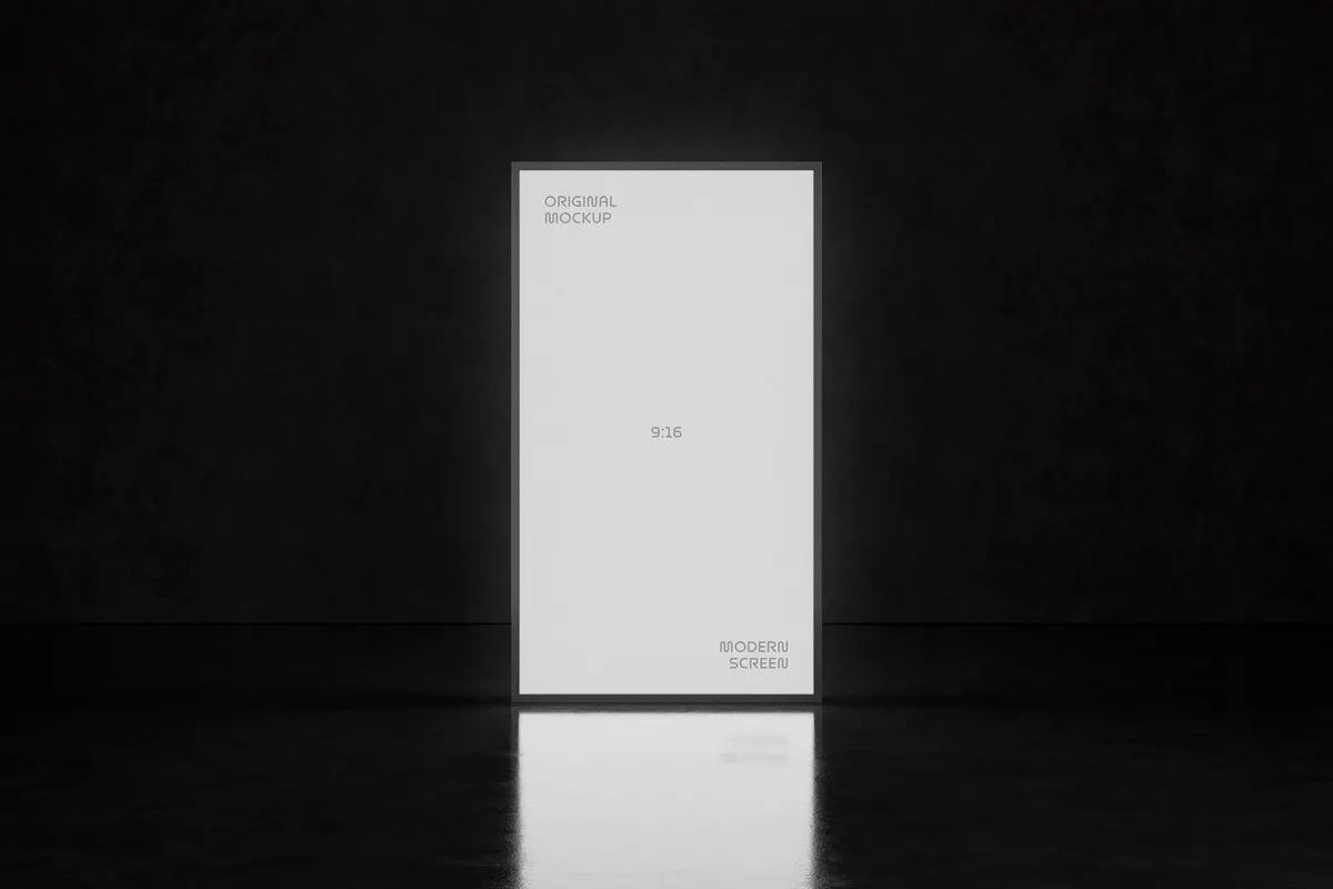 Glowing Vertical 9:16 Screen Mockup