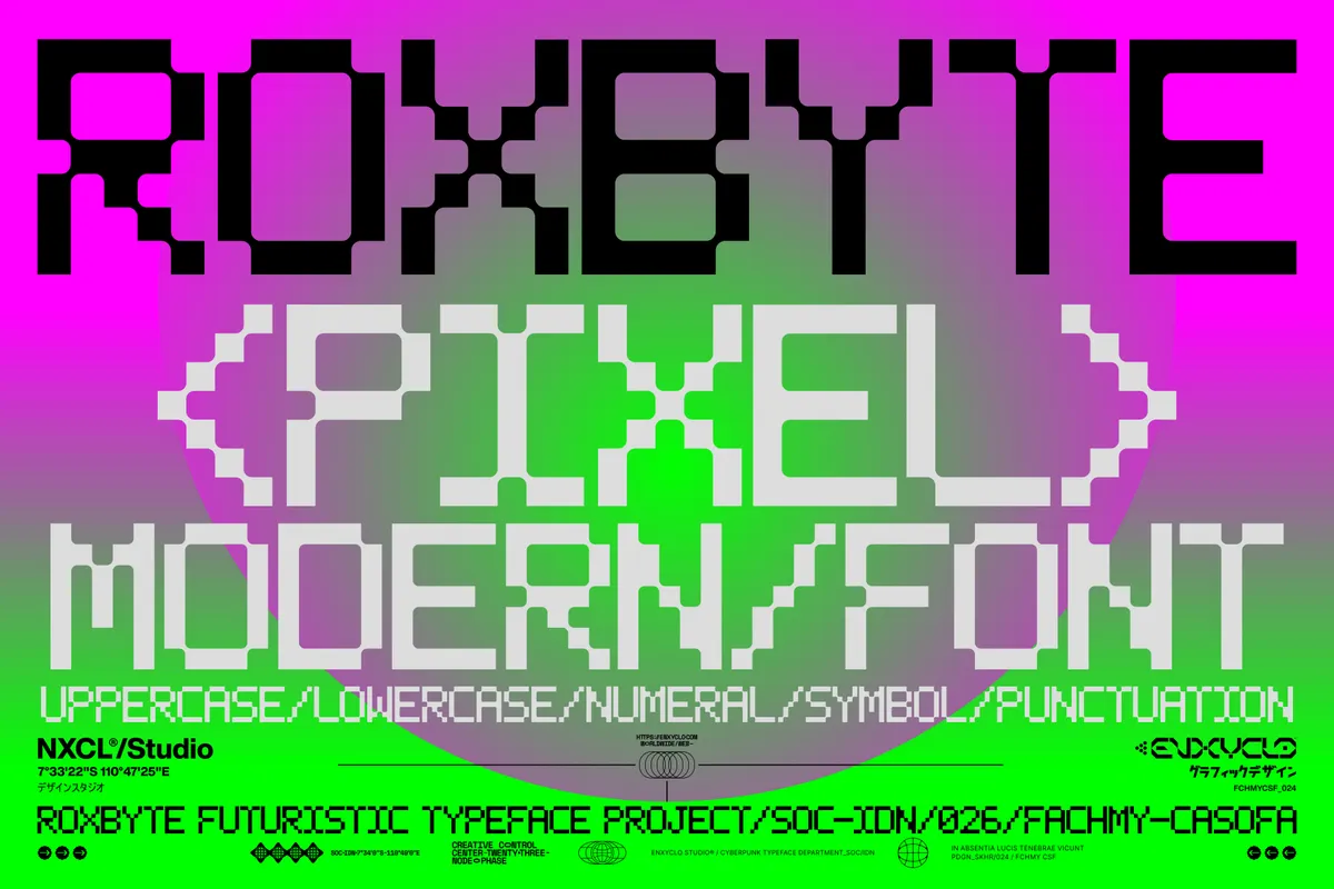 Roxbyte - Futuristic Pixel Font