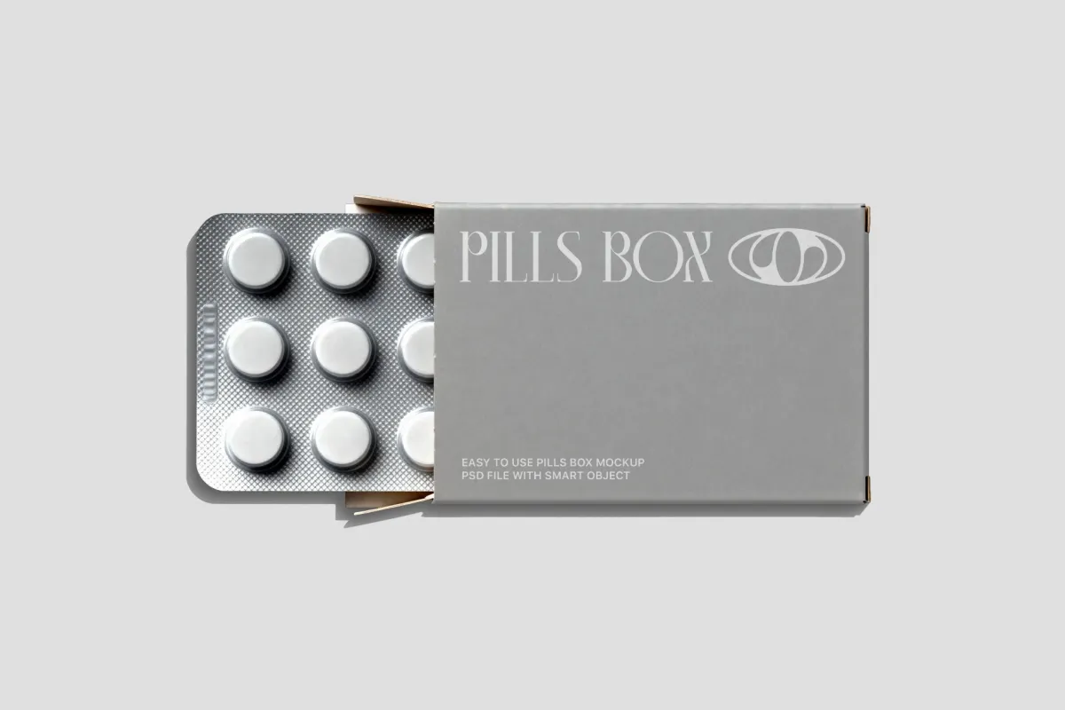 Pills Blister Box Mockup