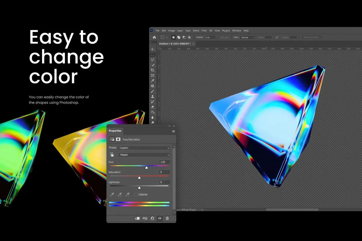 3D Prism Glass Illustrations