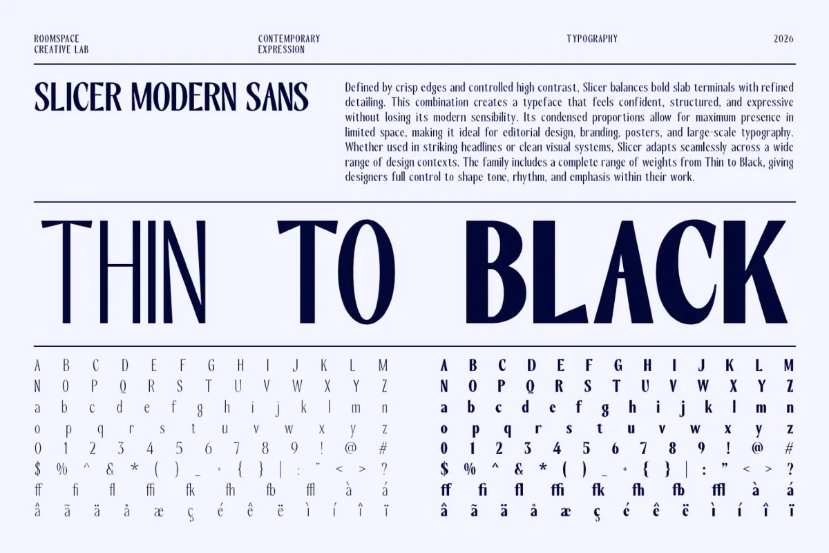 Slicer – Condensed Sans Serif Font Family