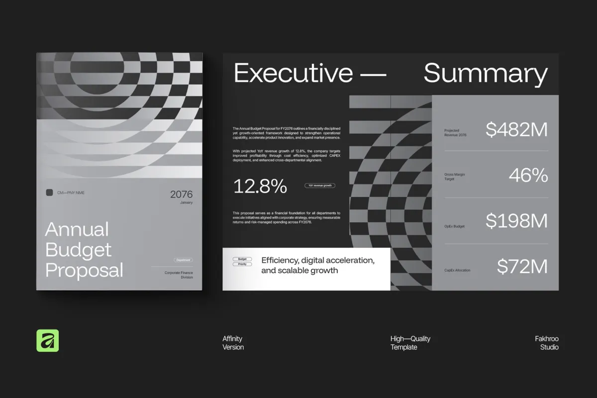 Minimalist Annual Budget Financial for Affinity