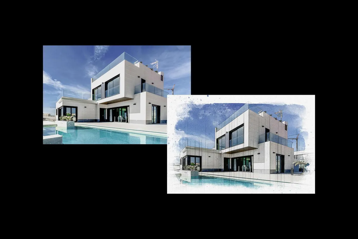 Architect Watercolor Sketch Effect