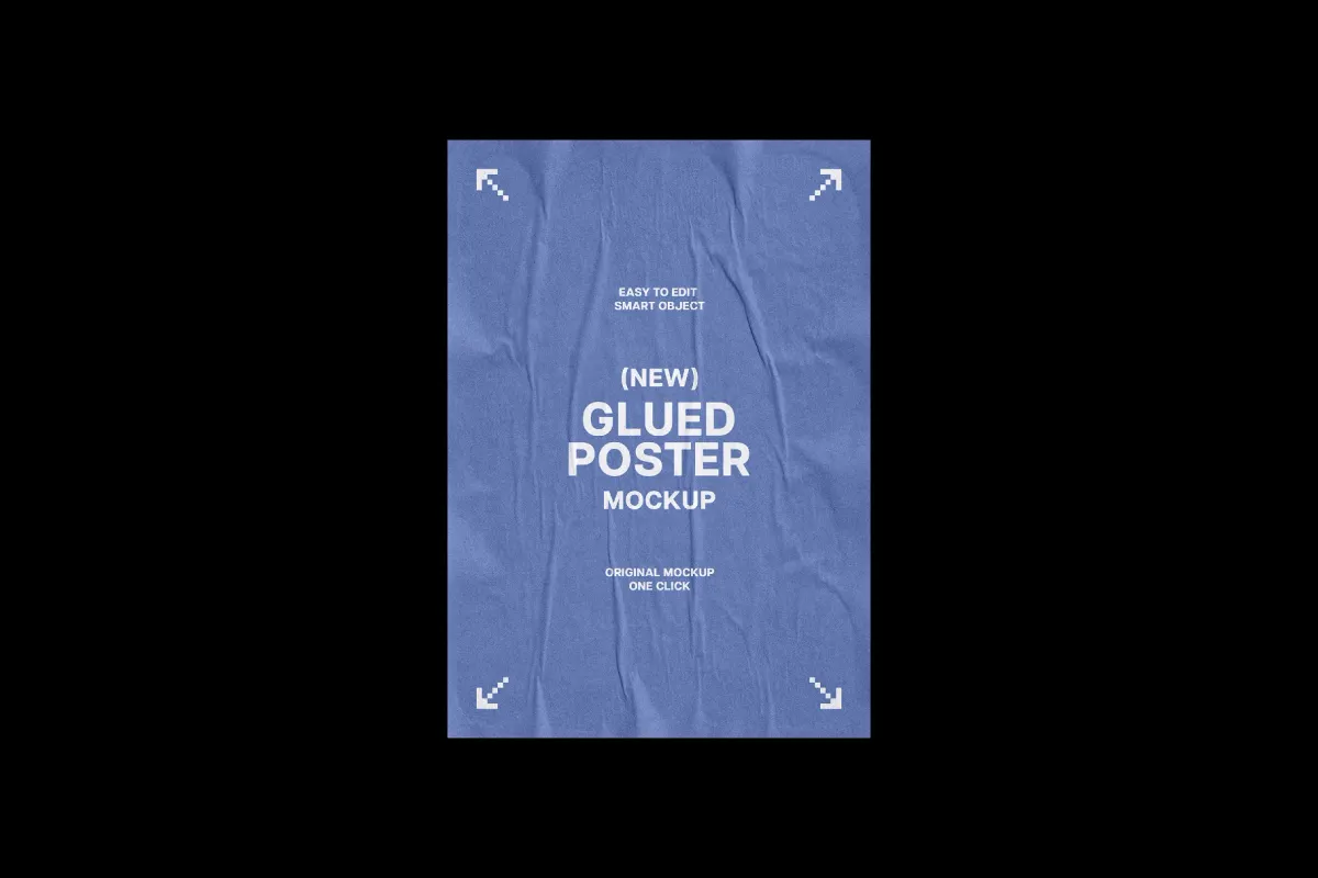 Glued Poster Mockup