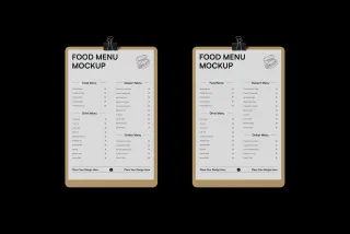 High Resolution Menu Mockup