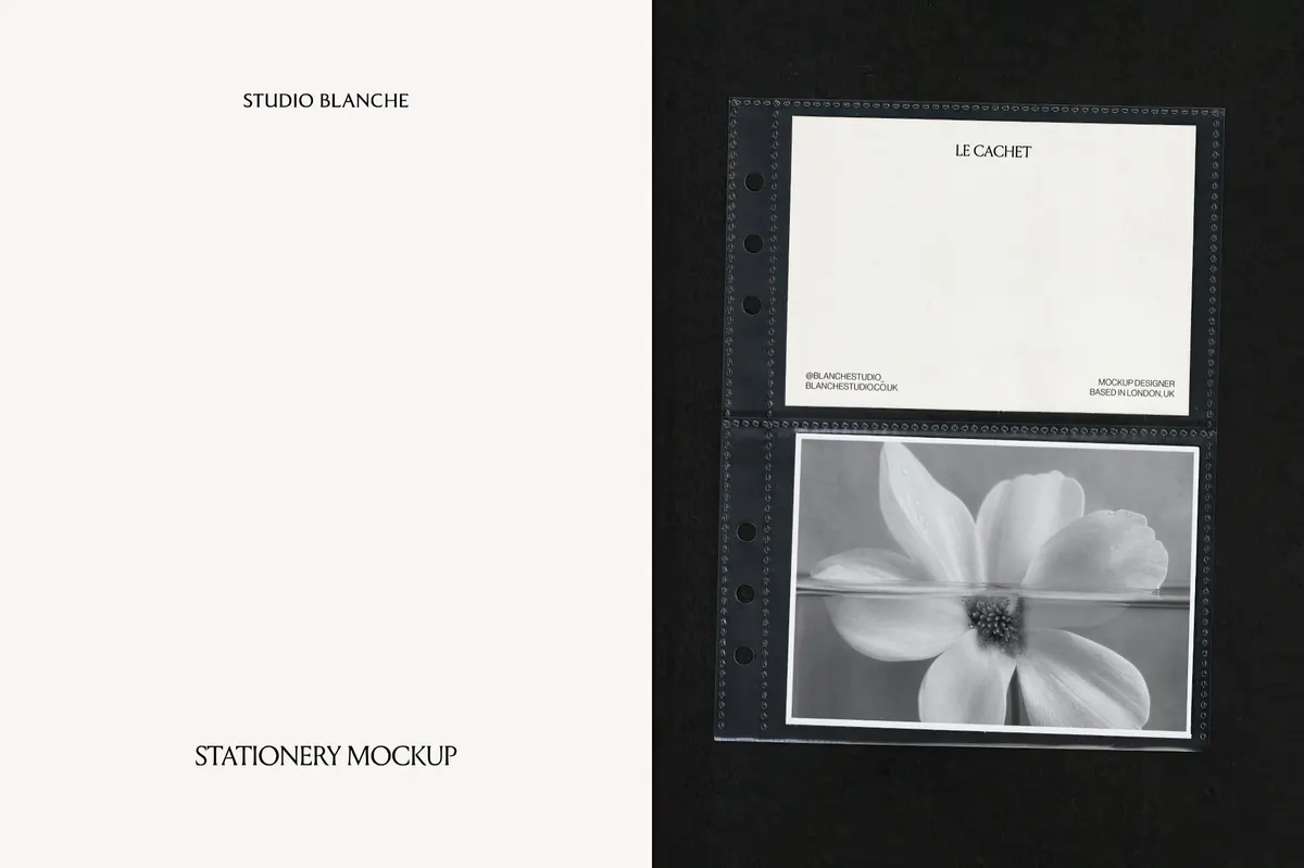 Notecard Mockup in Multi-Pocket Sheet Protector