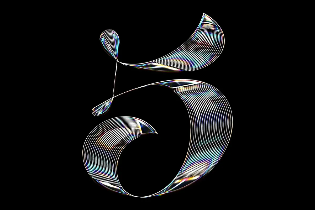 Iridescent Chrome Logo Effect
