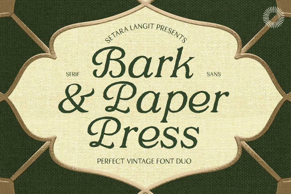 Bark & Paper Press - Vintage Serif & Sans Font Duo