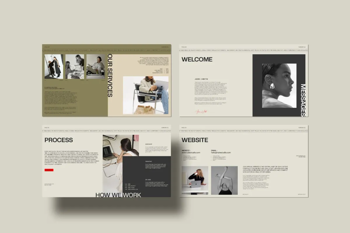 RUBE — Brand Portfolio & Media Kit Template