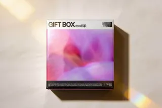 Square Gift Box Mockup Top View