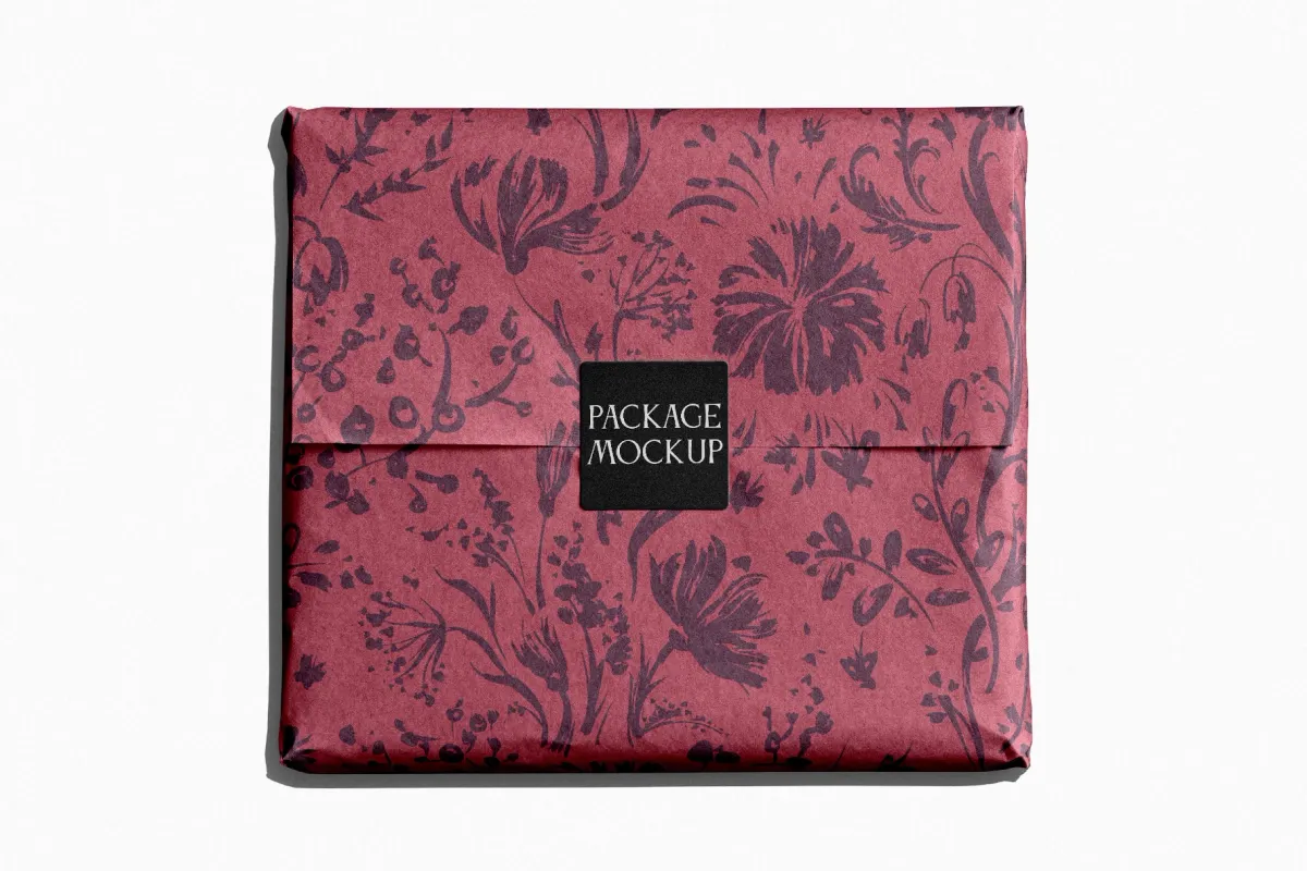 Gift Wrapping Package Mockup