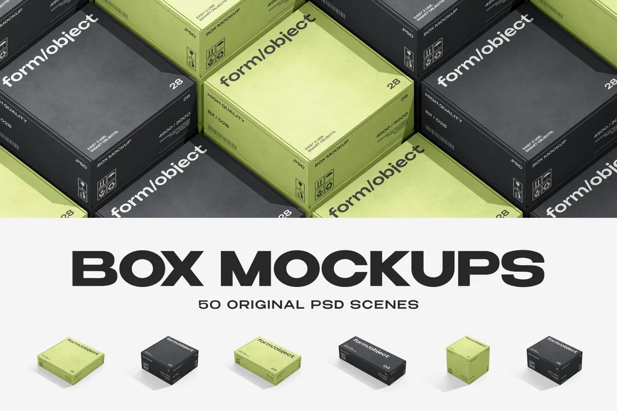 50-in-1 Box Mockup Bundle