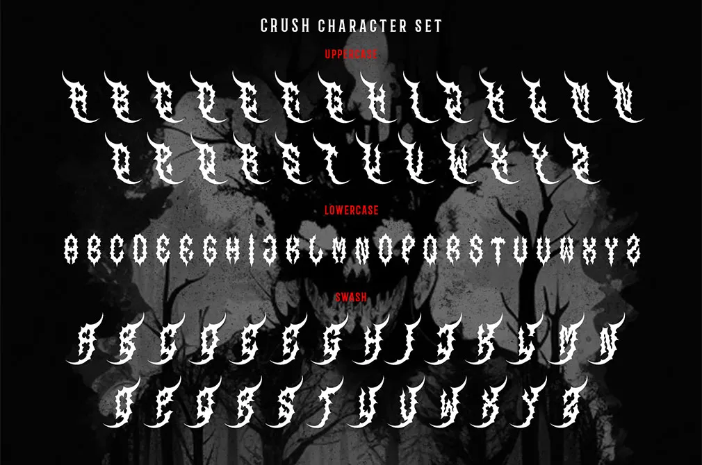 CRUSH – Simple Metal Font
