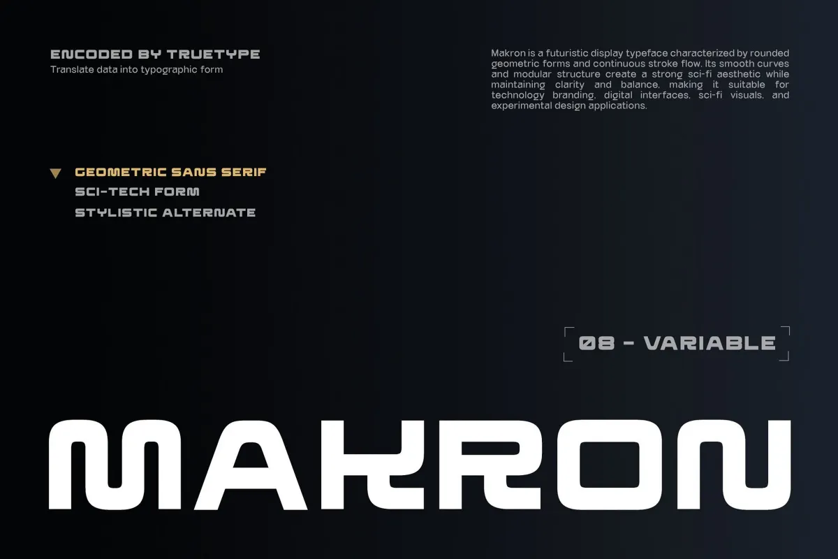 TRT Makron - Futuristic Geometric Sans Font