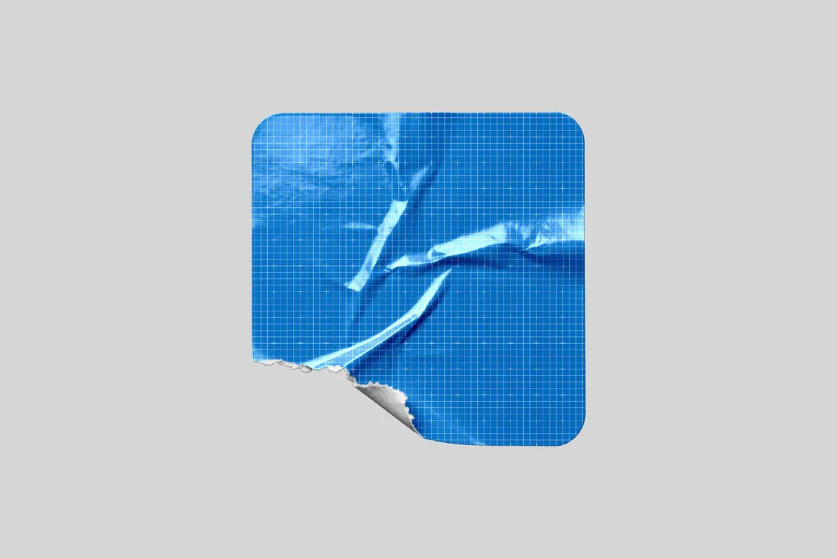 Ripped Glossy Square Sticker Mockup