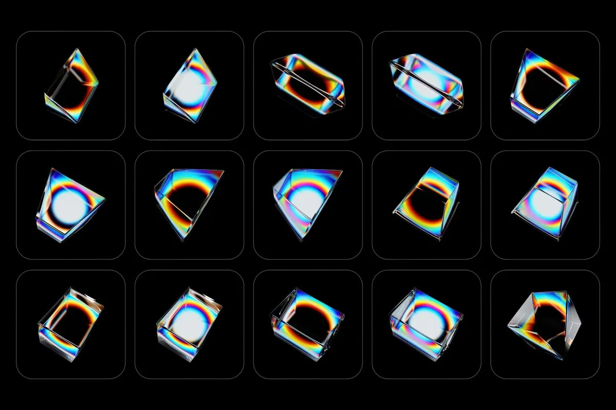 3D Prism Glass Illustrations
