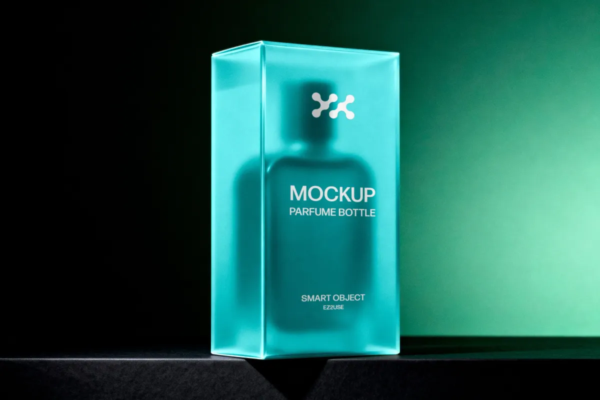 Frosted Glass Perfume Bottle Mockup