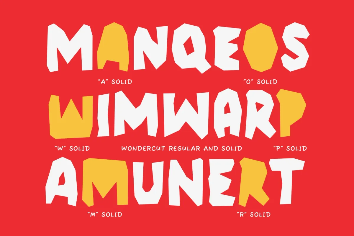 Wondercut - Papercut Craft Font