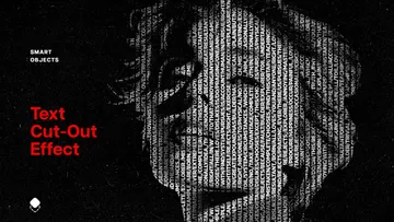 Vertical Cut Out Text Photo Effect