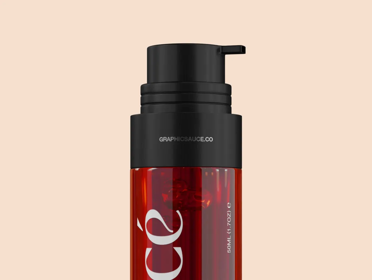Serum Pump Bottle Mockup Front View