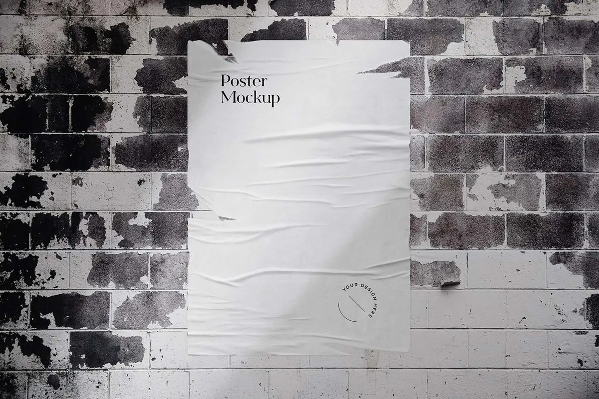 Glued Poster Mockups Collection