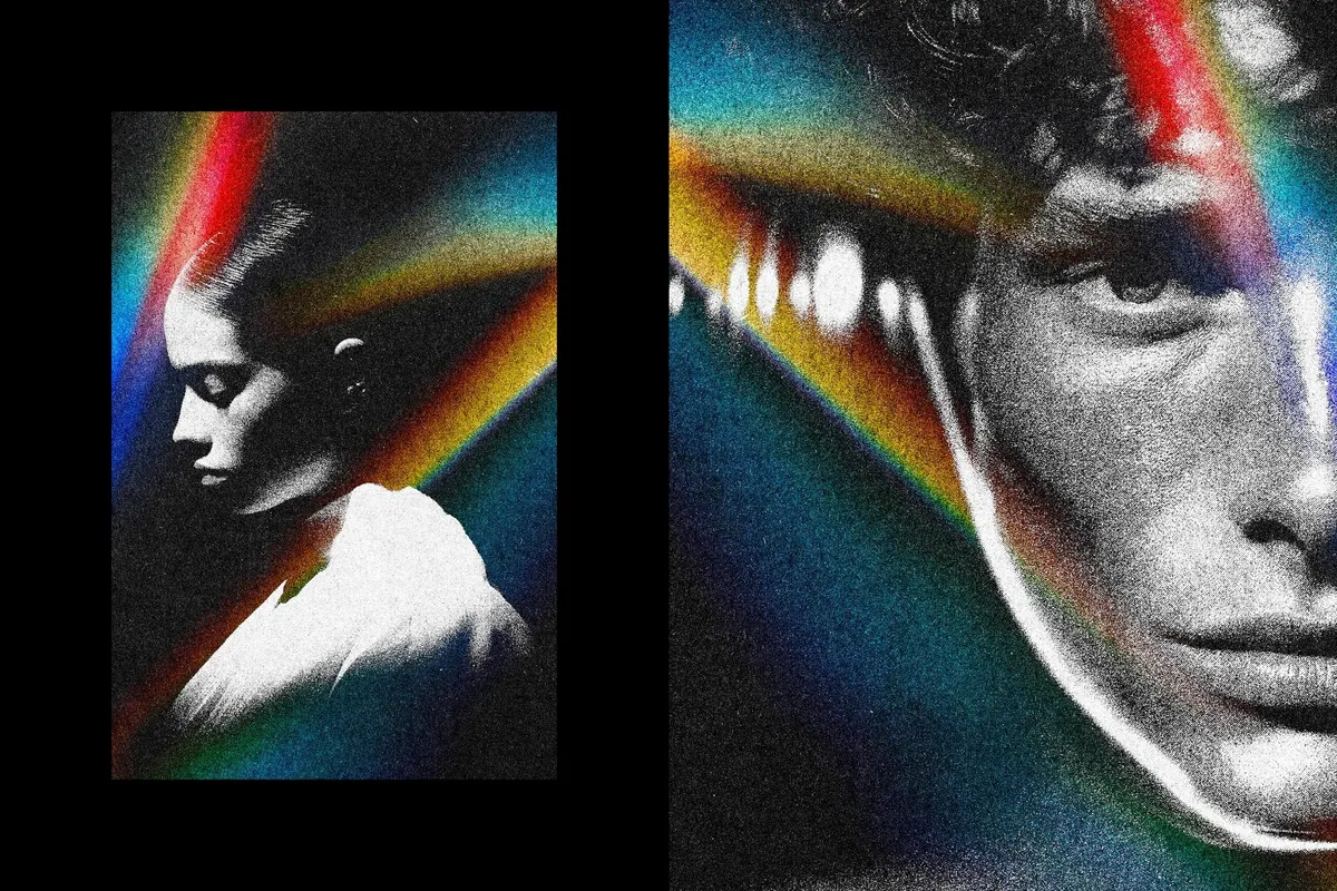 B&W Noise Photo Card Effect
