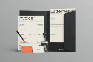 Document Folder ID Card with Pen Mockup Front View