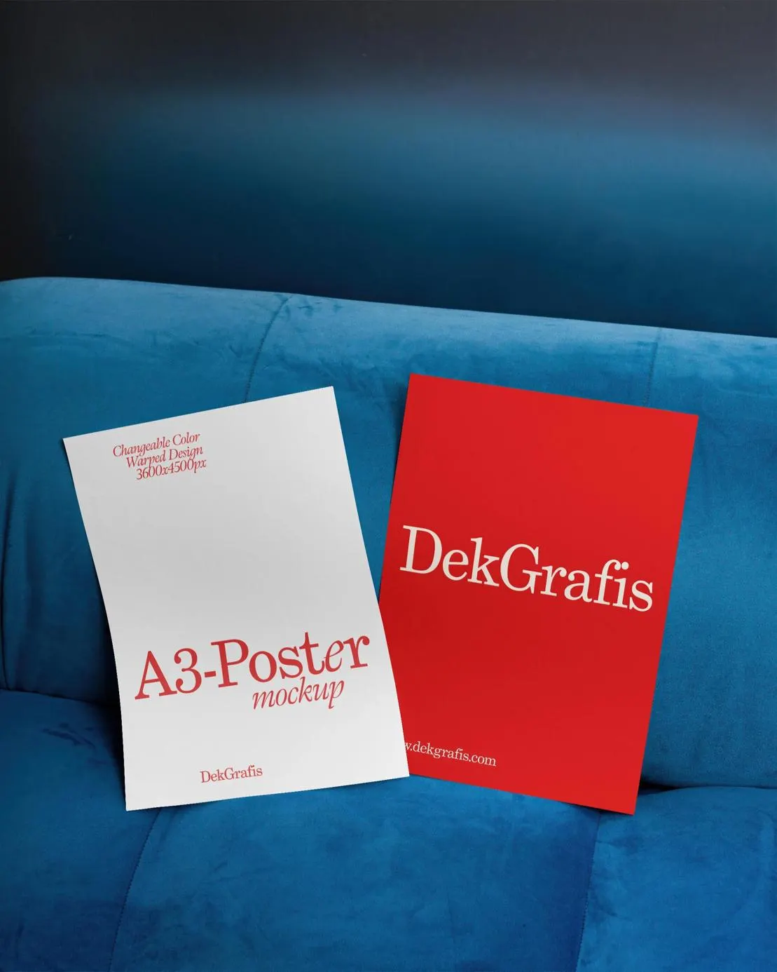 Velour Sofa A3 Posters Mockup