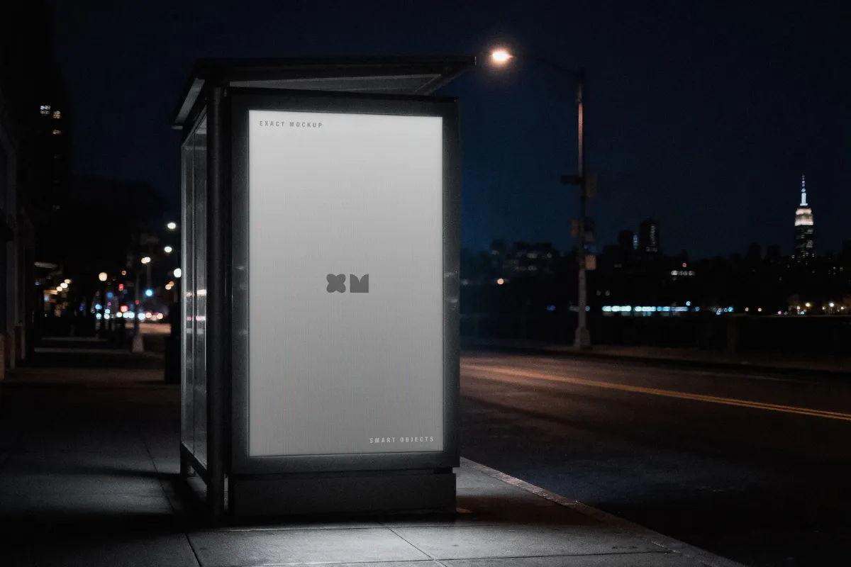 Bus Stop Vertical Screen Mockup