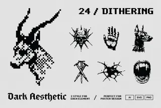 Dark Aesthetic Dithering Graphic Pack Vol.1
