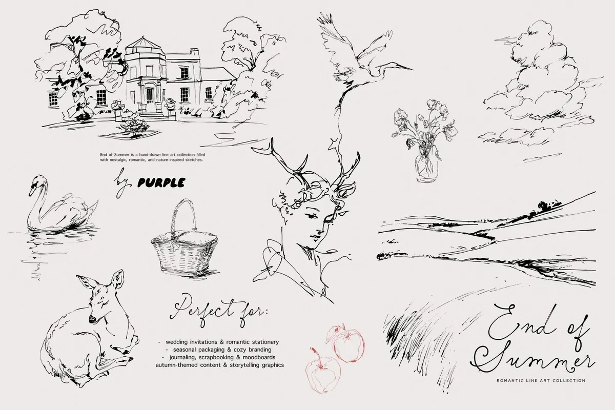 End of Summer: Line Art Collection