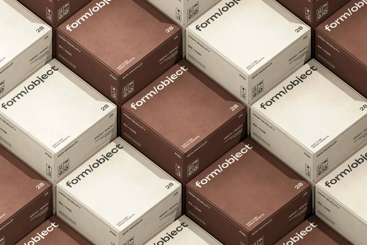 Isometric Box Grid Mockup